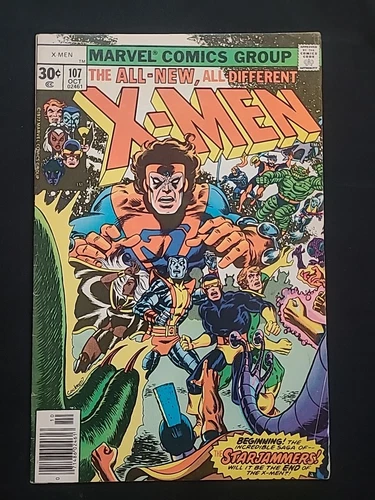 The X-Men #107 Vintage Marvel Comics 1977 KEY 🔑 1st Gladiator Starjammers Saga