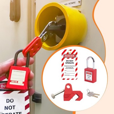 Circuit Breaker Lockout Kit Lock and Keys Red Industrial Electrical Quick to