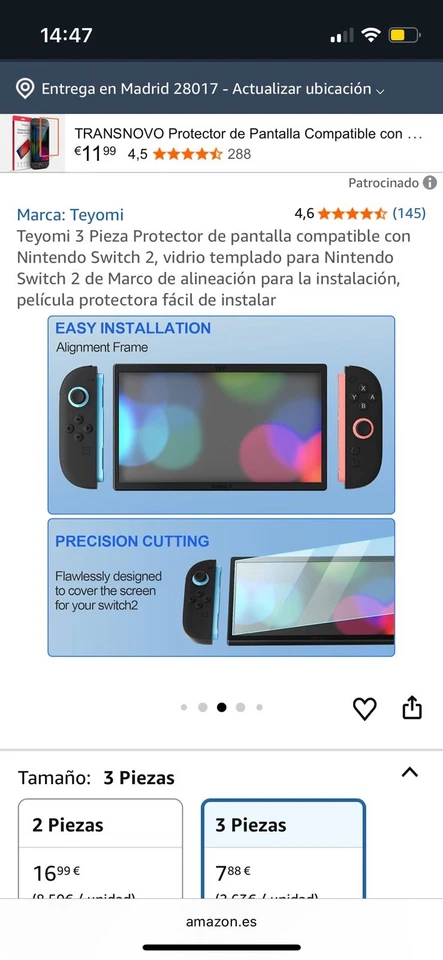 Protector Nintendo Switch - Imagen 3 de 3