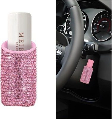 Crystal Rhinestone Car Lip Balm Holder, Sparkling Uright Insulati Color: Pink