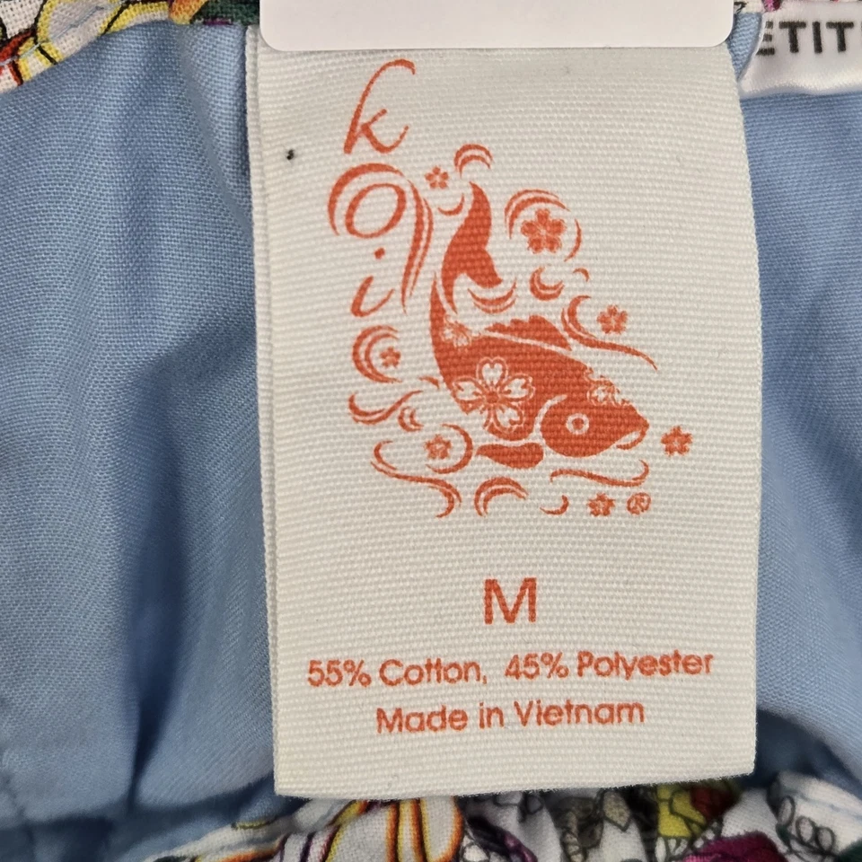 Pantalones Médicos Lii Mujer M PETITE Azul Carga Cordón Botón PO#HB9942 27" Entrepierna Foto 3 de 4