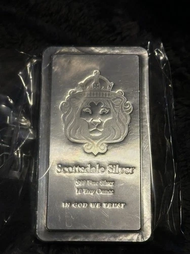 New ListingScottsdale Mint 10 Troy Ounce .999 Fine Silver Bullion Bar 10 oz Silver