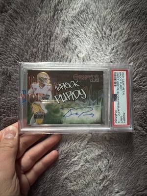 49ers Brock Purdy Signed Card PSA Graffiti Graphics Silver Prismatic 9. 9/10