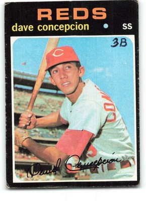 1971 Topps #14 Dave Concepcion P Poor RC Rookie Reds writing  ID:320072