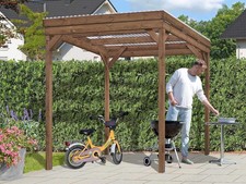 Holzunterstand Kaminholzregal Brennholzregal Kaminholzunterstand BELLADOOR braun