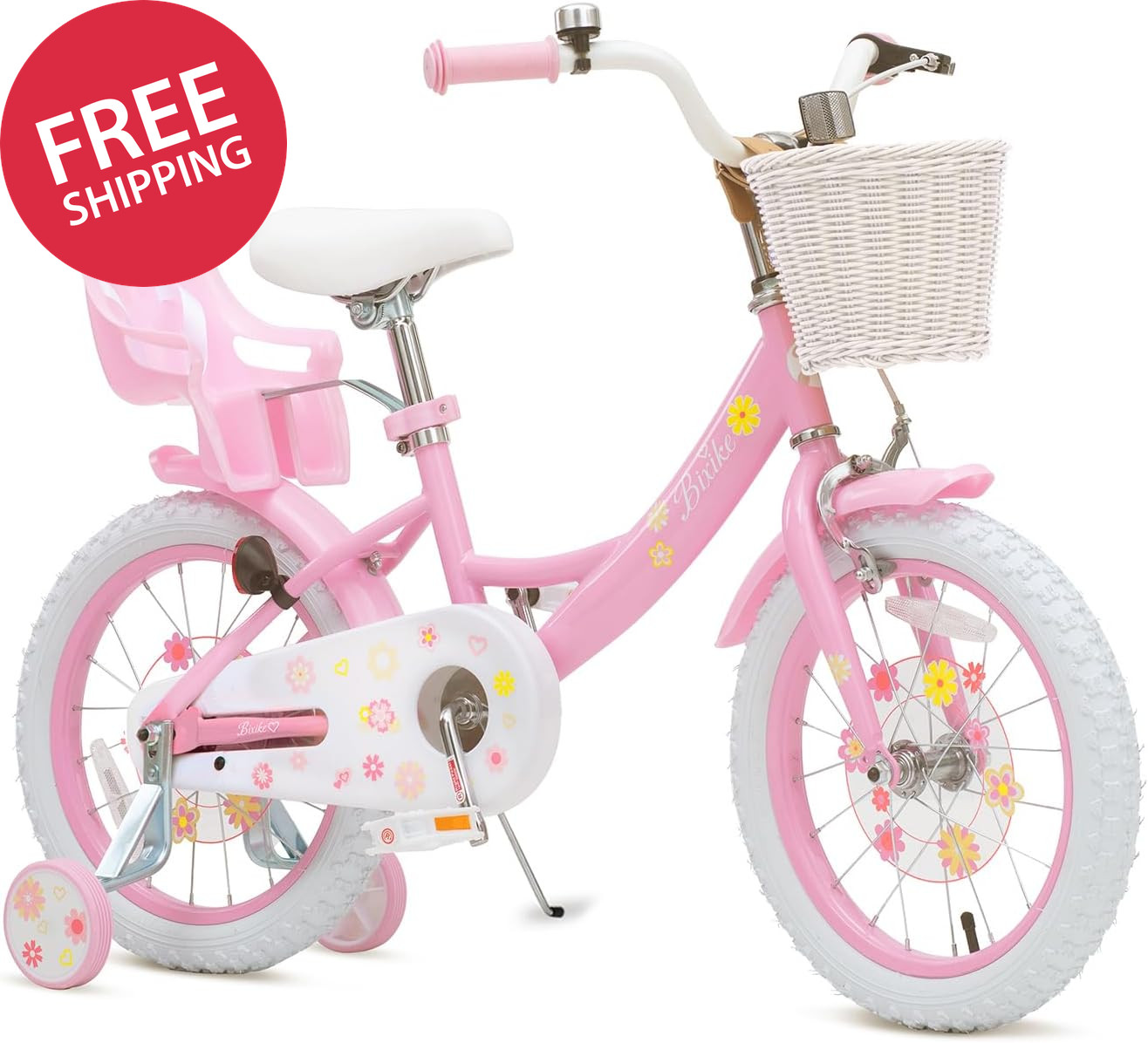 Girls Bike with Basket for Kids Ages 3-14 Years 12 14 16 18 Inch Toddler Bicycle