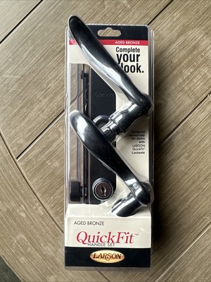 Larson  QuickFit Storm Door Handle Set - ( Aged Bronze Curved Lever) New
