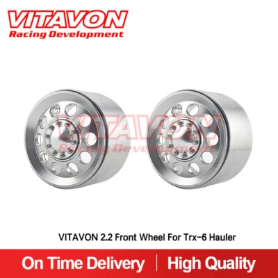 Vitavon CNC Alu 2.2" Bead Lock Wheel Front For Traxxas Trx-6 Hauler 1/10