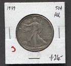 1939-Liberty Walking Half Dollar-AU