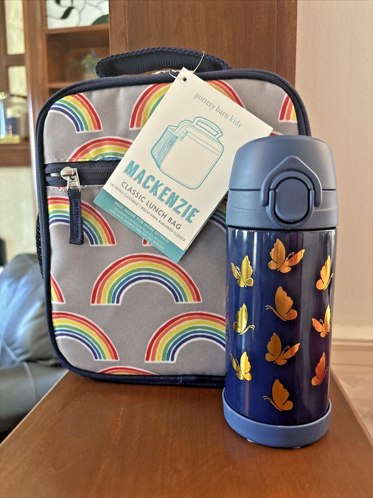 PONY BORSA PRANZO scuola fienile ceramica farfalla + borraccia principessa Disney ? 