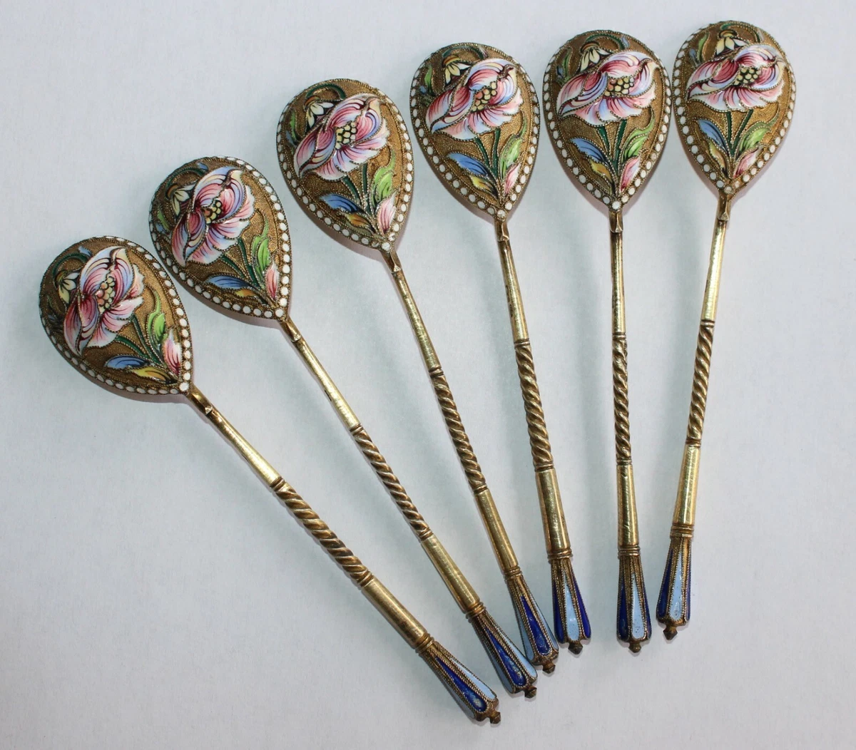 Russian cloisonne spoons clearance