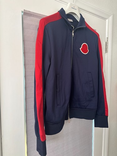 Rare Men's Moncler Maglia Cardigan Blue Track Jacket Sweater SZ L - Picture 5 of 8