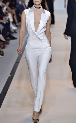 NEW MUGLER RUNWAY PLUNGING NECKLINE WHITE JUMPSUIT | eBay