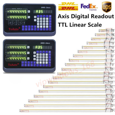 Digital Linear Scale 2/3-Achsen-Anzeige DRO Display Mill Lathe EDM 100-1000MM DE