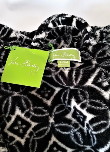 Vera Bradley Concerto Hooded Fleece Robe Bathrobe Plush Soft Pocket Small Medium - Picture 8 of 12