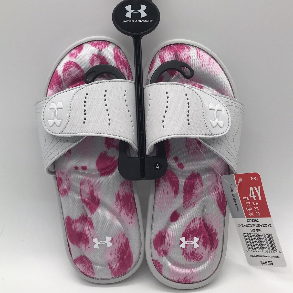UNDER ARMOUR KIDS UA G IGNITE VI GRAPHIC FB PADDED SLIDES 