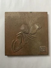 Cosanti Arcosanti Original 5”x5” Bronze Tile Cubist Zen MCM Paolo Soleri