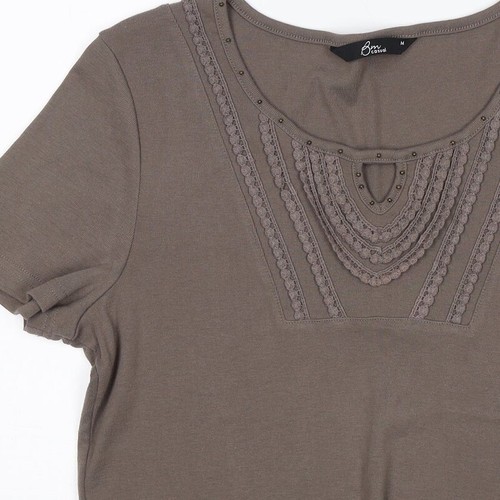 BM Womens Brown Polyester Blend T-Shirt Size M - 第 8/12 張圖片