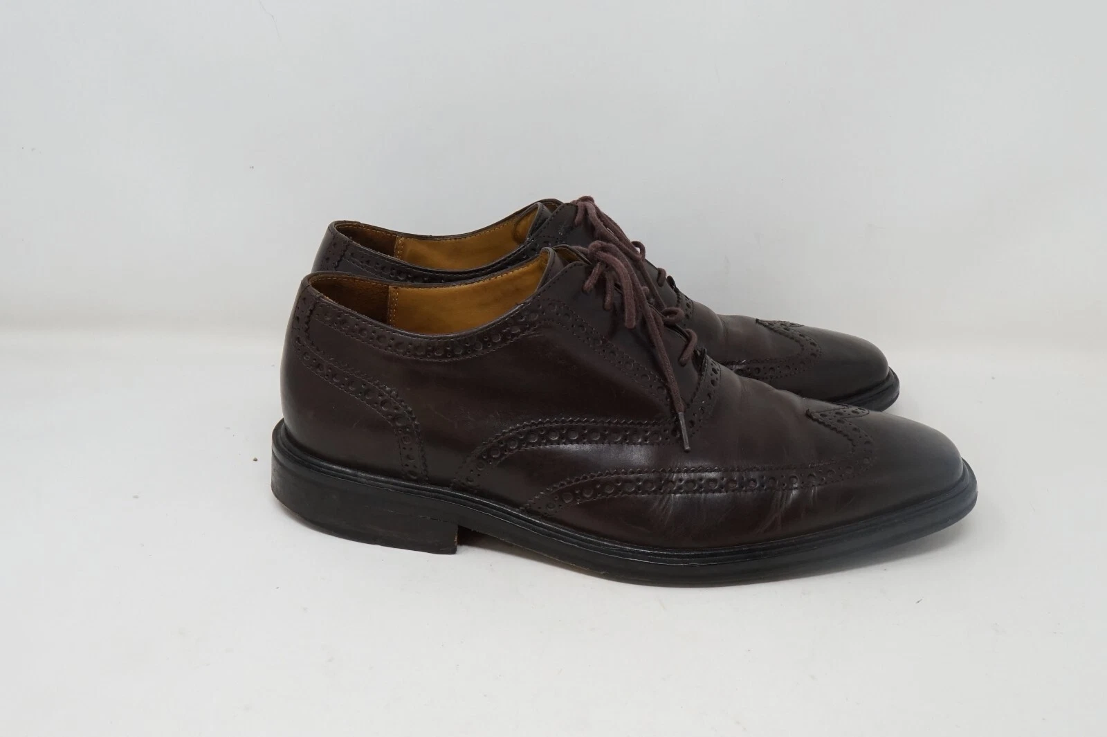 COLE HAAN NikeAir suole da uomo taglia 8 M marrone scuro in morbida pelle