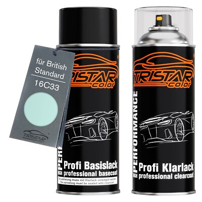 Autolack Spraydosen Set für British Standard 16C33 Neptune Basislack Klarlack