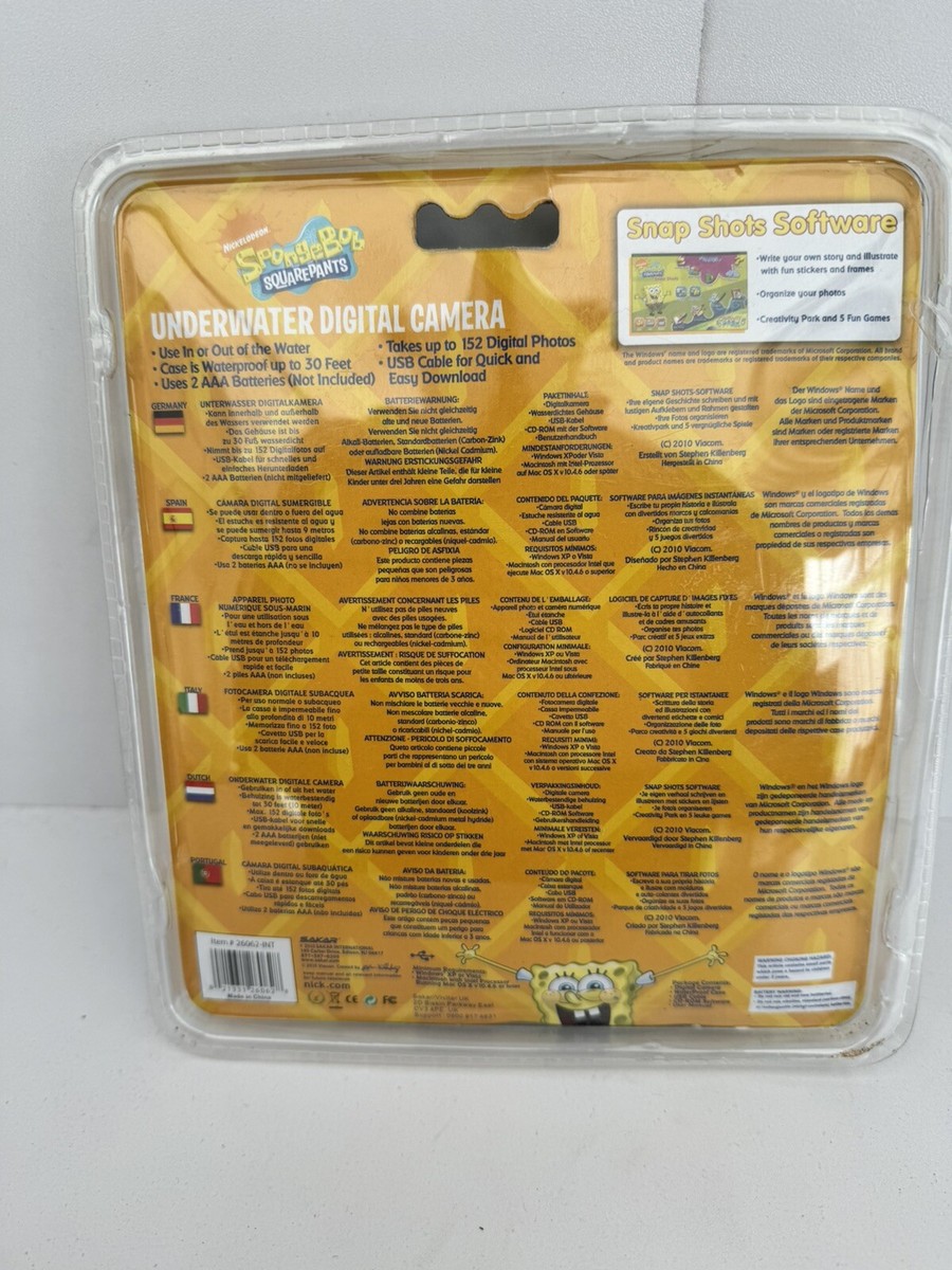 RARE SpongeBob Squarepants Nickelodeon 2010 Viacom Digital Camera