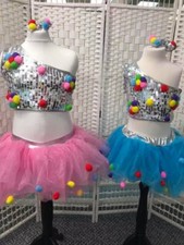 STUNNING NEW DANCE COSTUME disco,slow,modern,lyrical latin POMPOM (61) B17