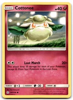 2019 Sun & Moon - Cosmic Eclipse Cottonee b Basic/Common #147