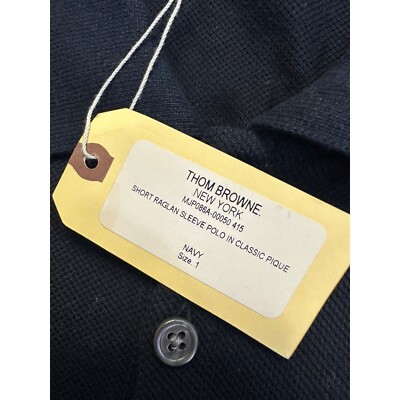 Thom Browne New York Short Raglan Sleeve Polo in classic