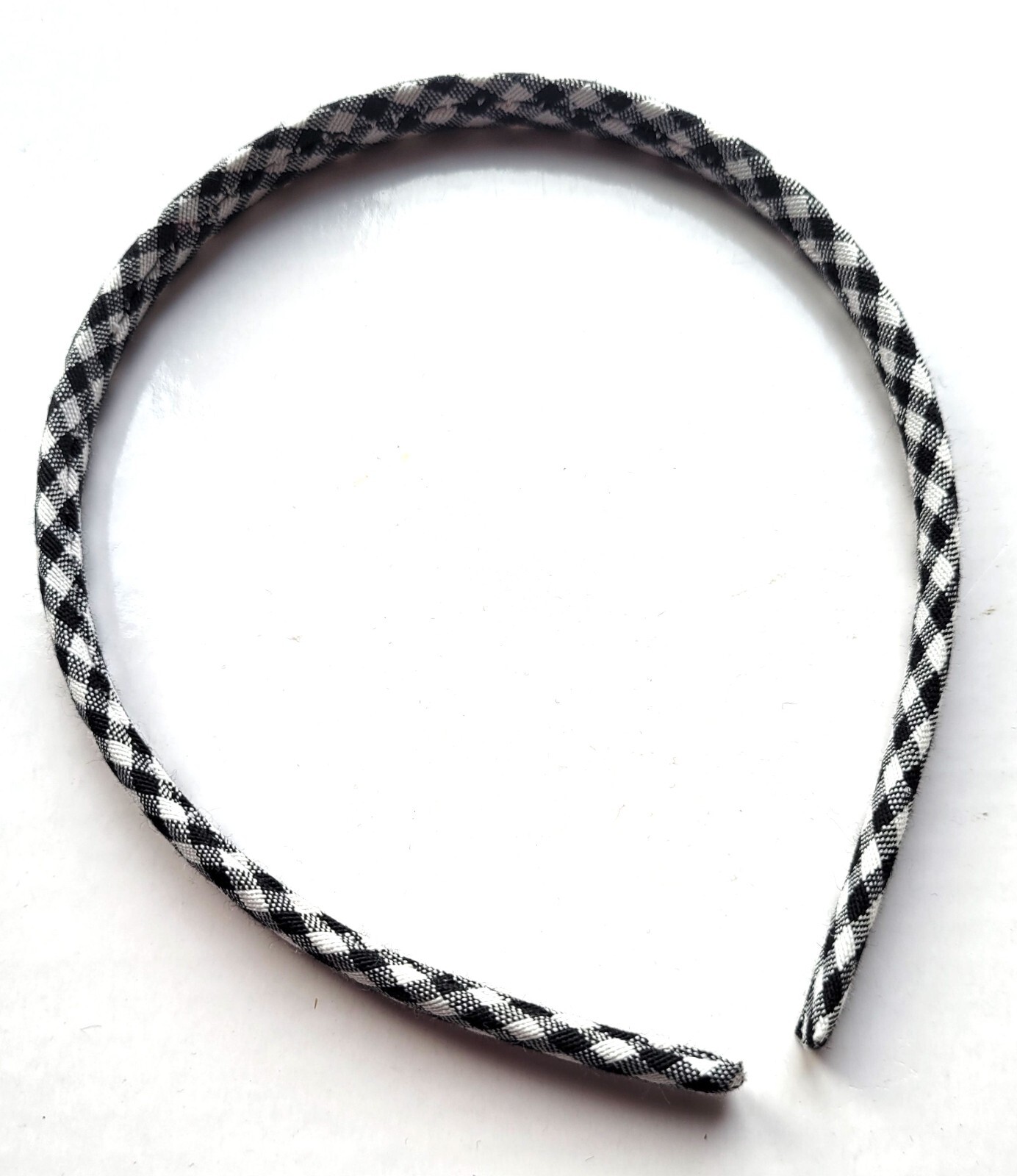 NEW 1cm Black Gingham Fabric Aliceband Headband Back To School Hair Fashion