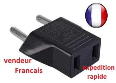 Adaptateur Secteur Prise Americaine US USA vers France Europe EU Eur FR voyage