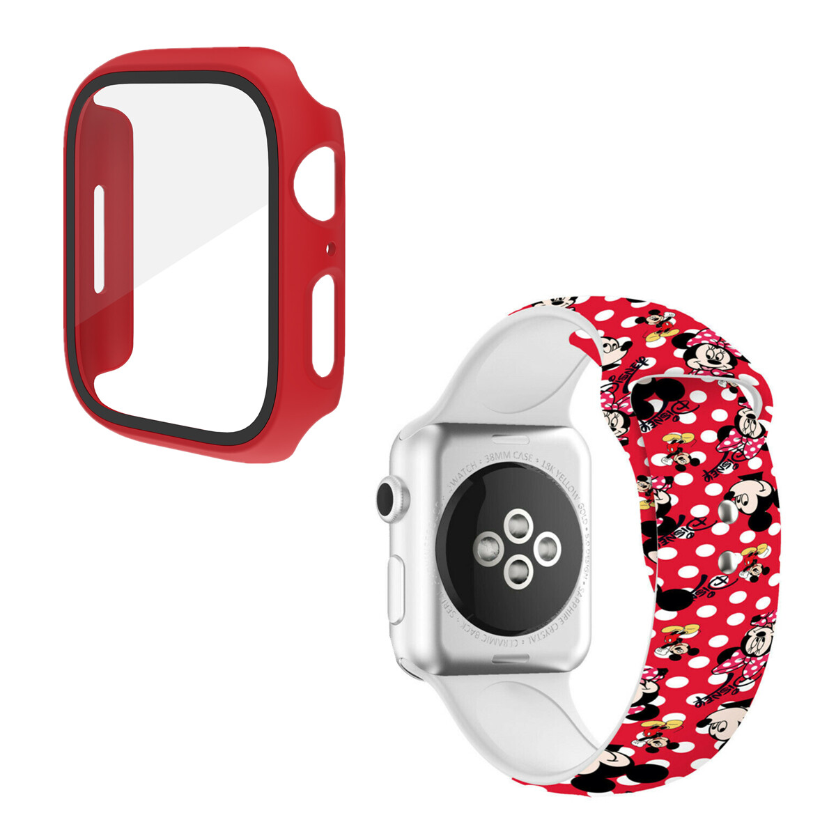 For Apple Watch Series Mouse Ears Watch Band Silicone Strap  Case - Main Image