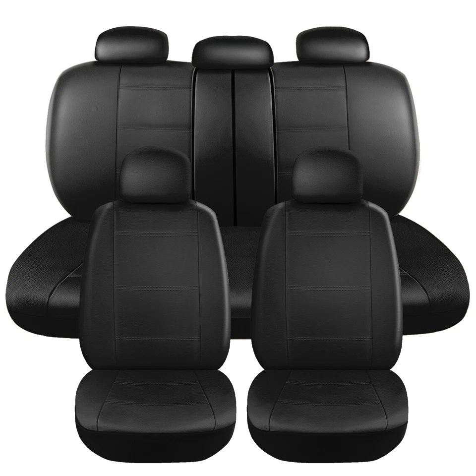 PU Leather Car SUV 5 Seat Covers 11 Pieces For Front & Rear Interior Accessories - Image 3 of 4