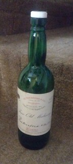 Botella de vidrio verde Madeira vacía de colección Rutherford & Co aprox 29 cm