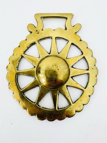Antique Sun Star Horse Brass - Picture 2 of 4