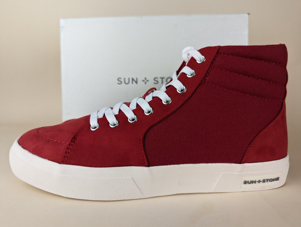 Sun + Stone Jett High Top Sneakers Mens 7 M Red Canvas  display picture 1