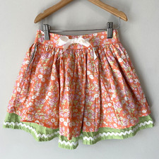 Matilda Jane Skirt Girls Size 4 Twirl Valencia Orange Floral Bow Hello Lovely