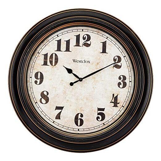 Traditional Large Wall Clock Battery-Operated Clock for 20 Inch Black-brown