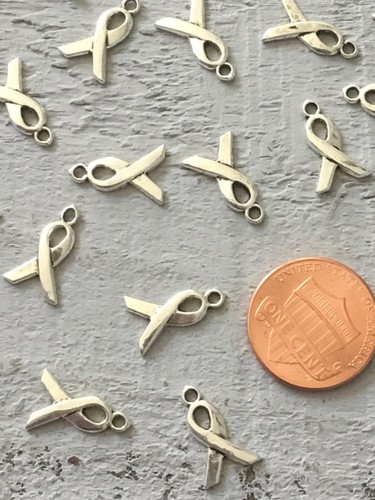 AWARENESS RIBBON CHARMS 20 Pcs 4/8” x 3/8” Craft Project, Jewelry, Memory - 第 1/3 張圖片