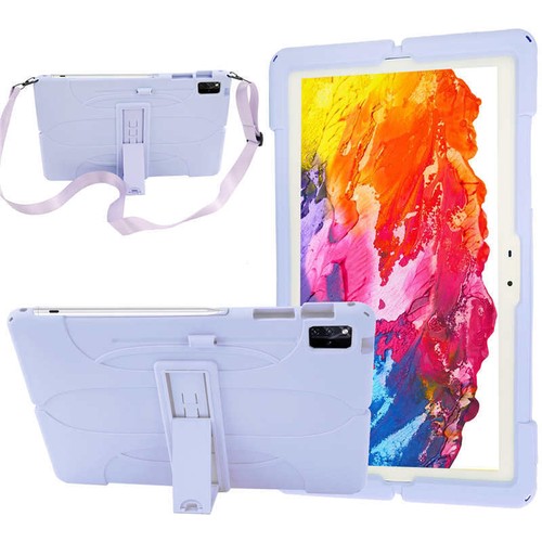 For Samsung Galaxy Tab S7 FE S7+ S8+ 12.4" Case Soft Silicone Stand Cover Strap - Picture 19 of 47