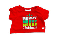 Build a Bear Full Size Teddy Bear Clothing - New  Merry Christmas T-Shirt