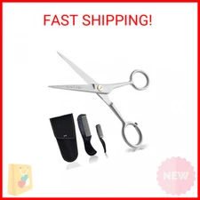 ONTAKI 5” German Beard Scissors & Mustache Scissors - 2 Combs (Beard Comb + Must