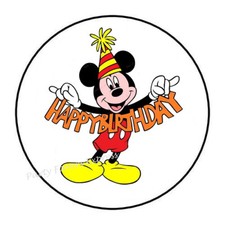 30 MOUSE HAPPY BIRTHDAY ENVELOPE SEALS LABELS STICKERS PARTY FAVORS 1.5"