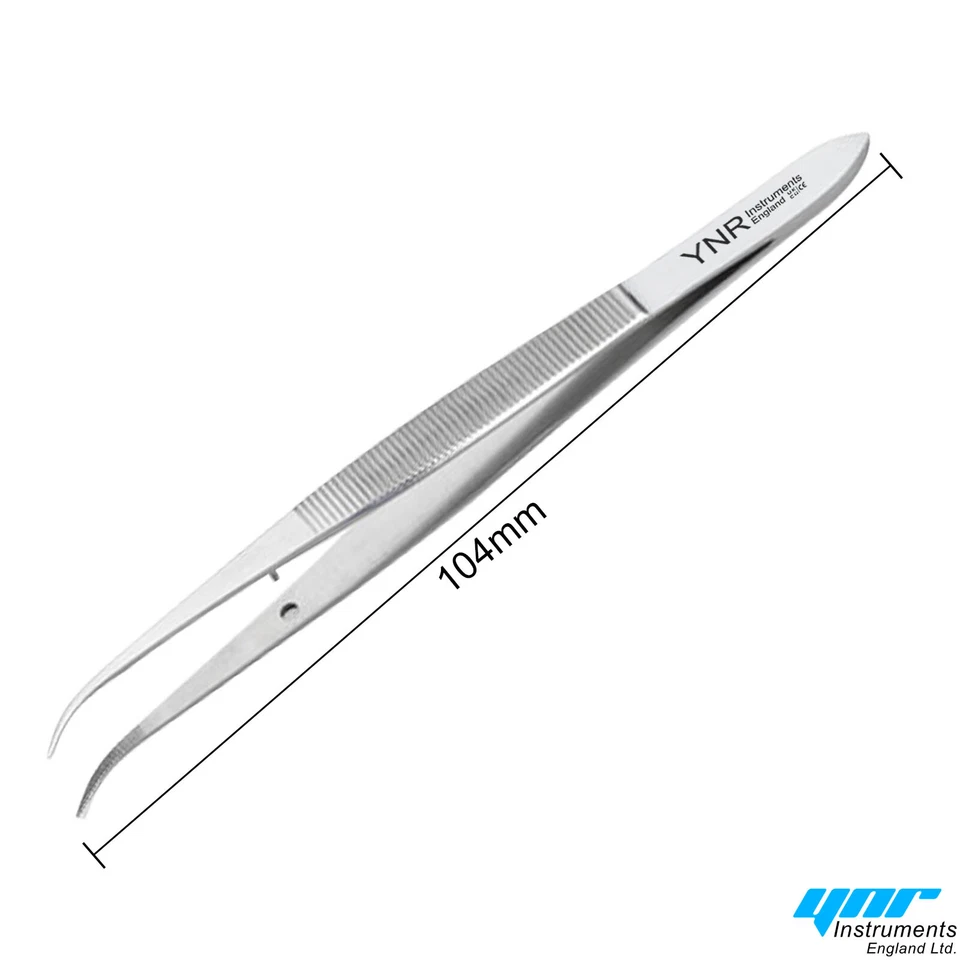 IRIS SERRATED TOOTHED CURVE SURGERY DISSECTING DRESSING FORCEPS TWEEZERS 10 cm - Image 4 of 4