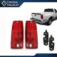 Fit For 1988-1998 Chevy C/K1500 Silverado LH RH Set of 2 Red/Smoke Tail Light