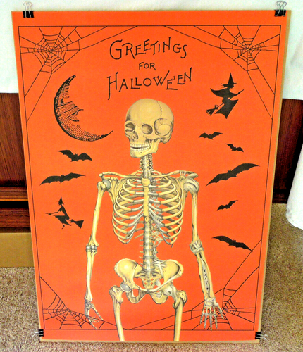 HALLOWEEN 20”x 28” SKELETT POSTER - HOCHWERTIGER DRUCK - 2017 CAVALLINI PAPIERE & CO