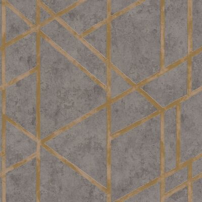 Profhome 369281-GU Grafik Tapete Geometrisch dezent schimmernd grau gold 5,33 m2