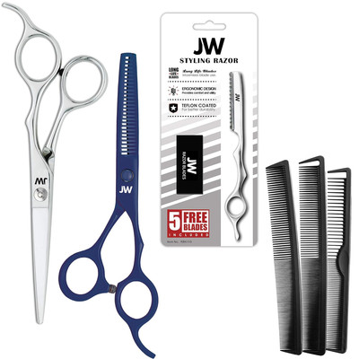 JW CRX Professional Hair Cutting Scissors & Thinning Shear Set with Hair Razor S