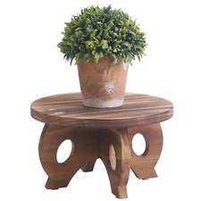 Plant Stand Indoor Wooden Plant Stool Round Stand Risers for Decor Plant Pede...
