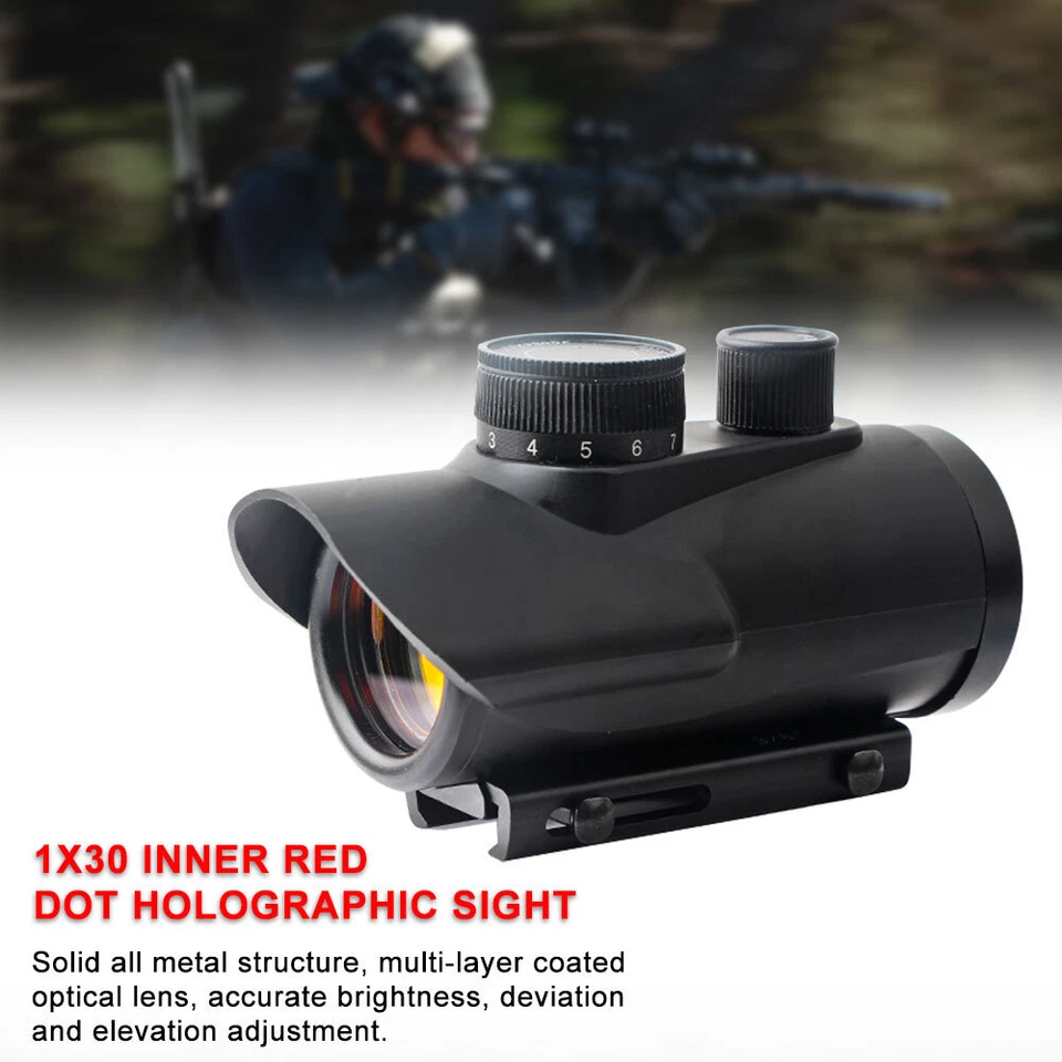 Red Dot Reflex Optic Sight Scope Airsoft Picatinny 20mm Rail rifle Pistol Mount - Image 2 of 4