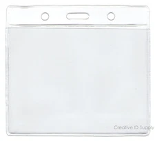 500 PCS HORIZONTAL CLEAR VINYL ID BADGE HOLDER SLEEVE INSERT SIZE 3" X 4" CARD